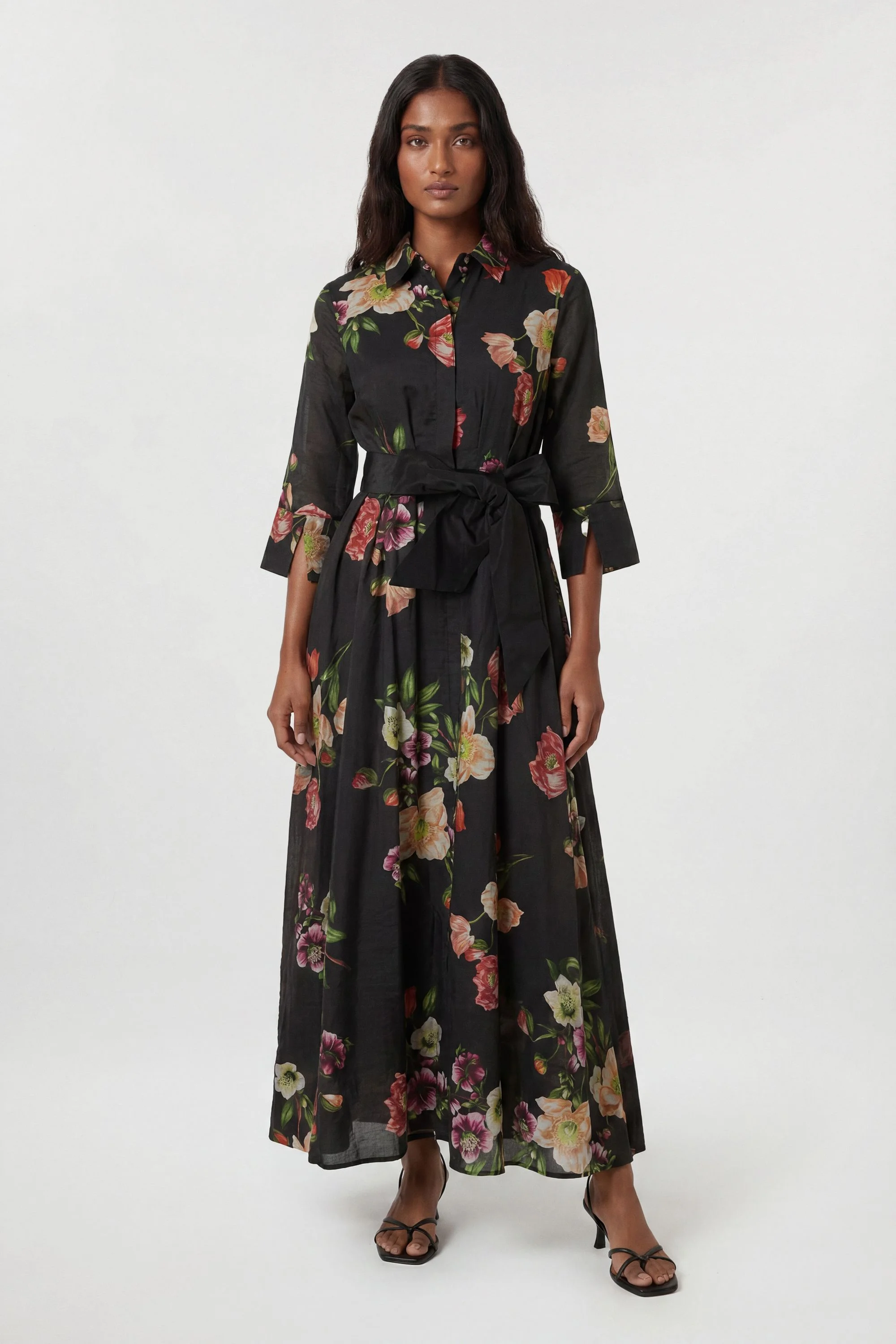 Floral Woven Shirt Dress - 1