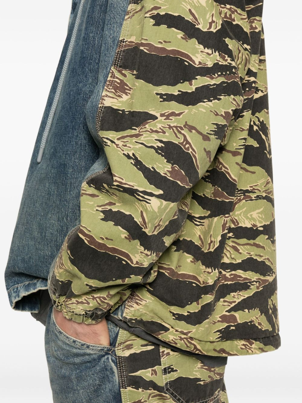 camouflage-panel denim jacket - 5