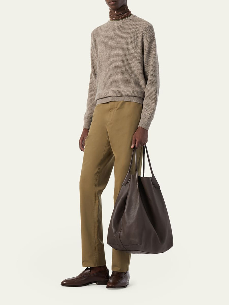 Loro Piana Men's Carlo Hyannis Straight Cotton Trousers outlook