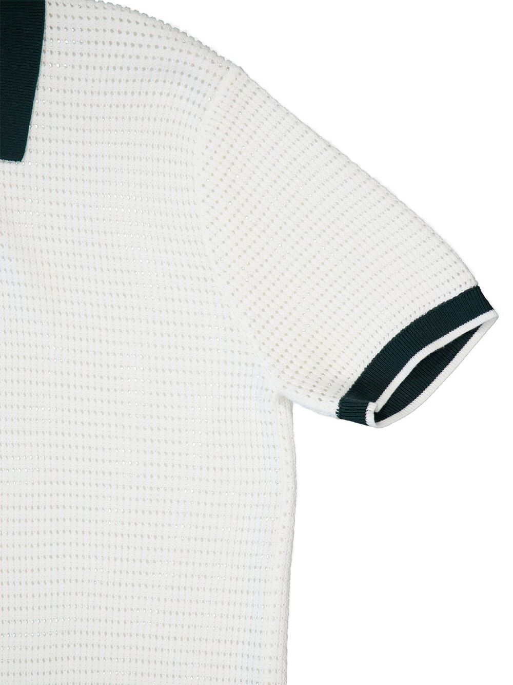 V-neck crochet polo shirt - 4