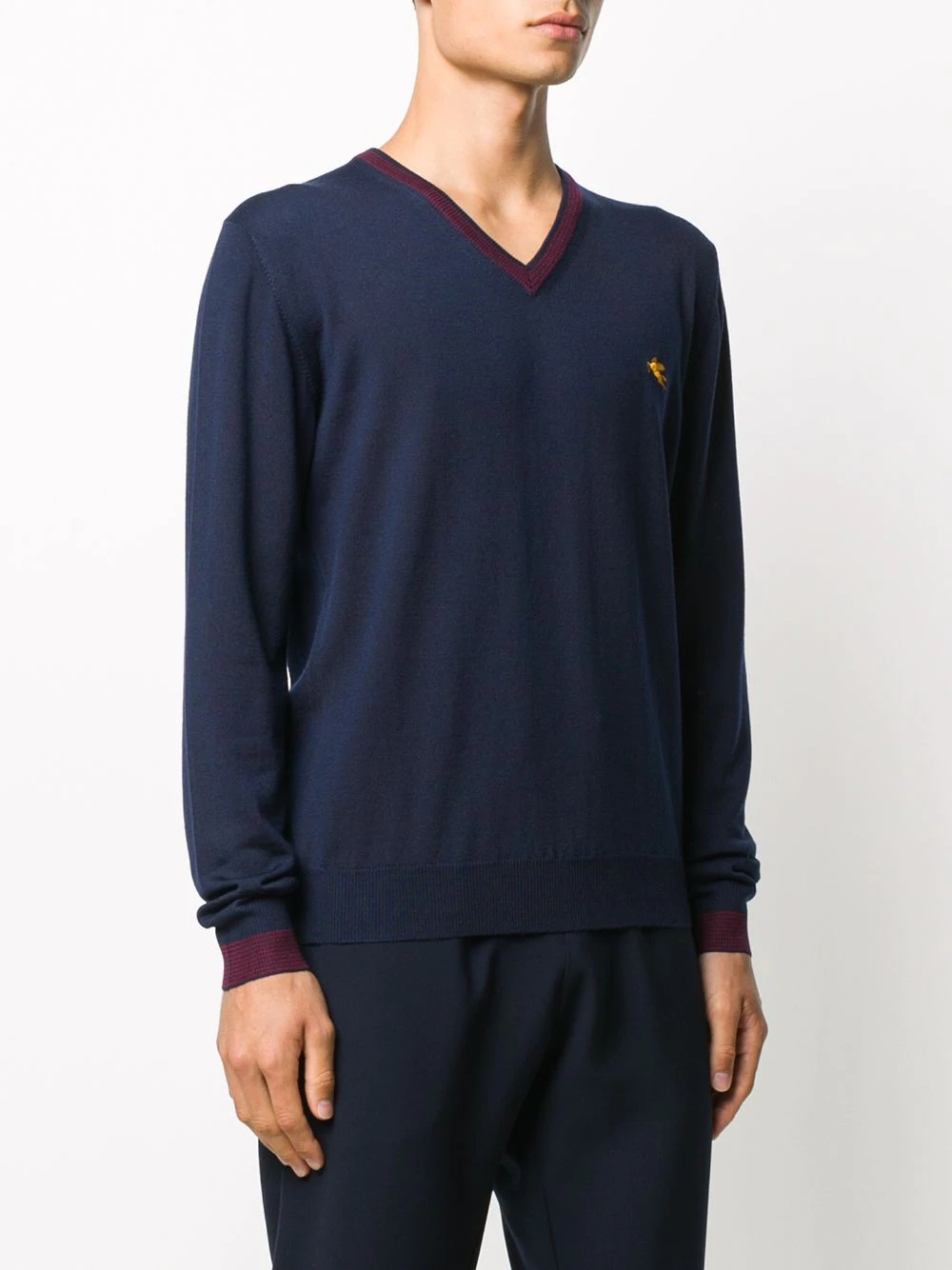 V-neck embroidered logo sweater - 3