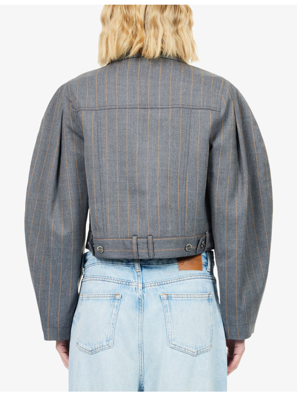 Striped Cropped Woven Jacket - 4