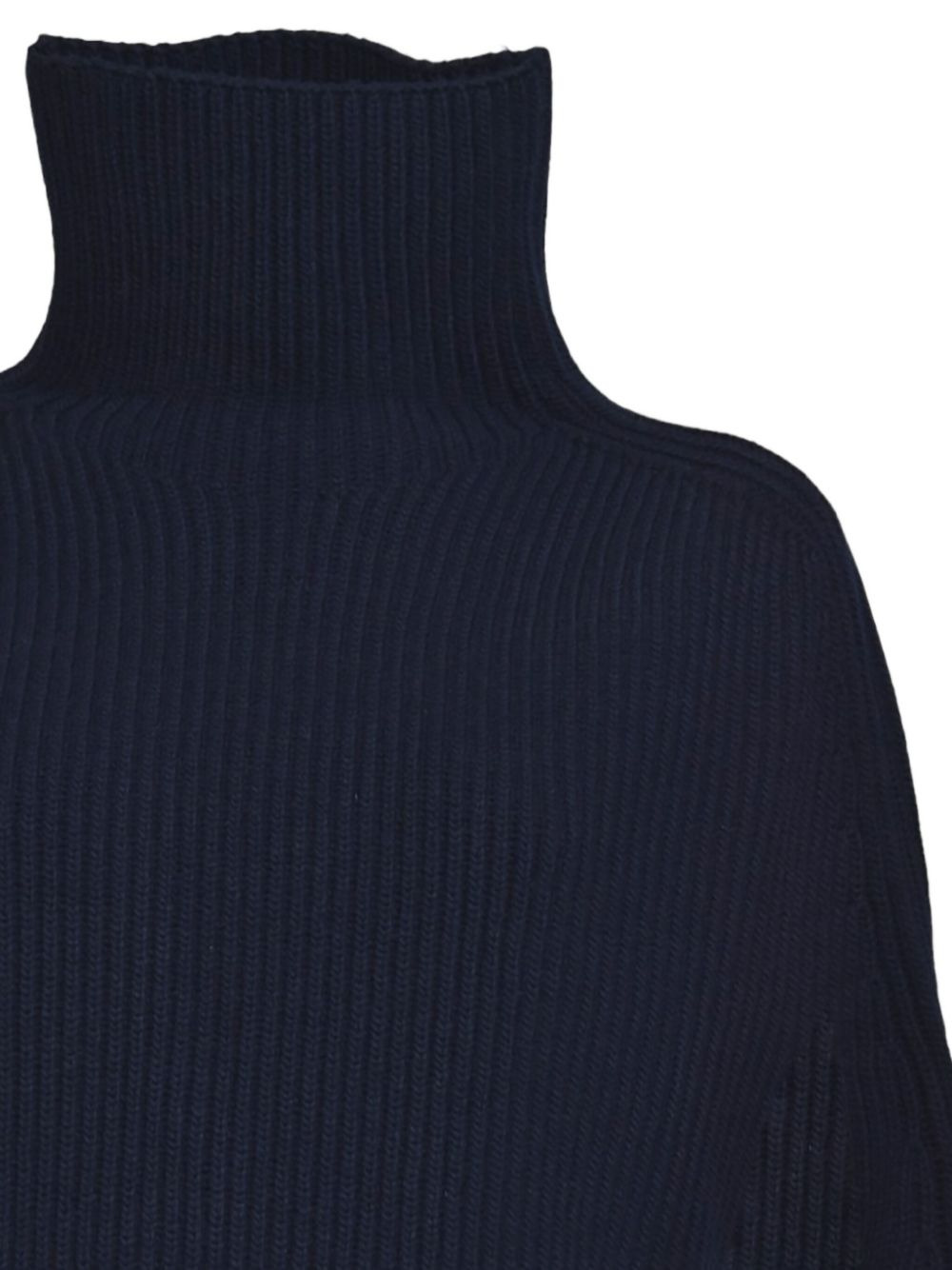 roll-neck ribbed cape - 3