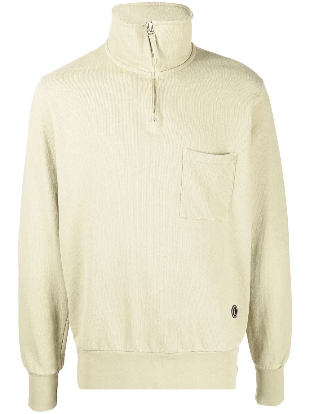 funnel neck zip-front jumper - 1