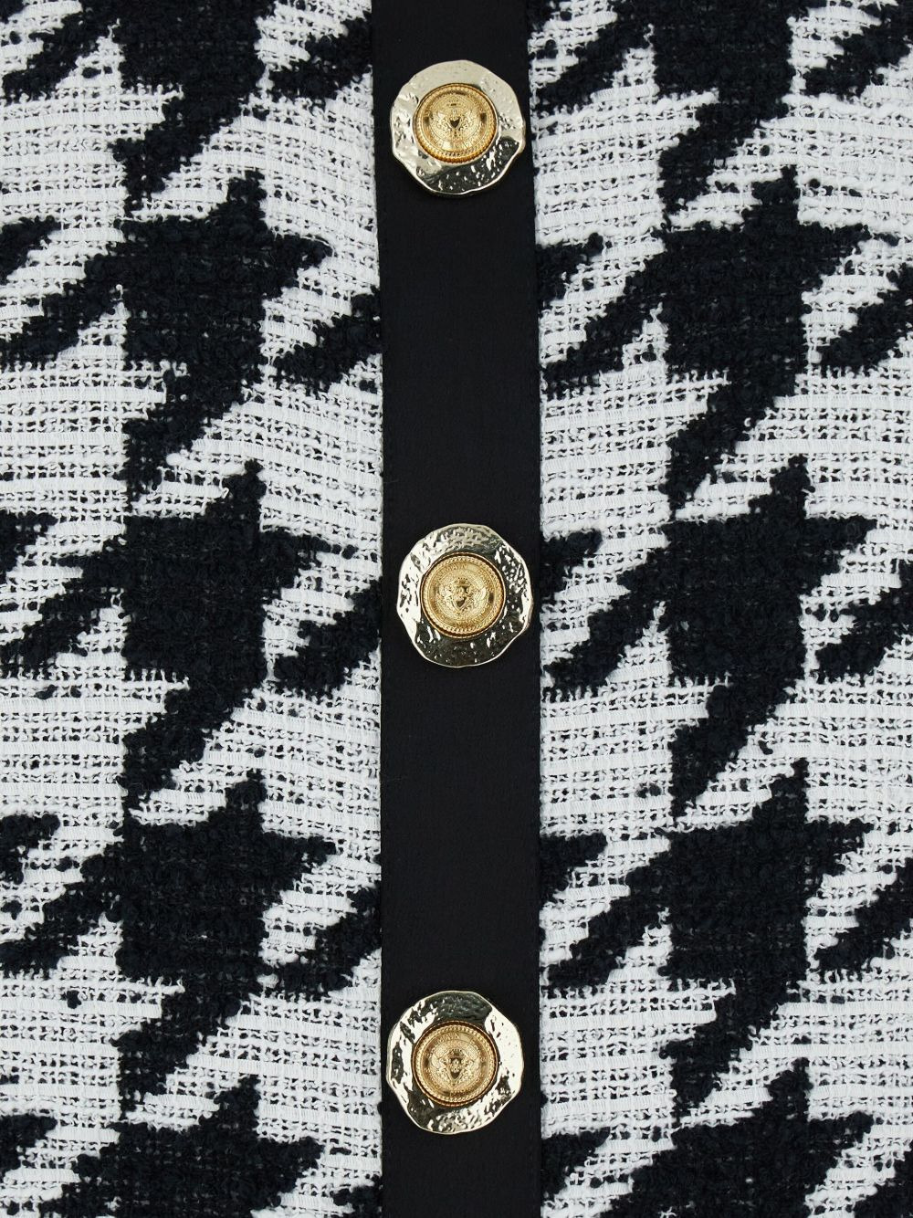 houndstooth button-detailed mini dress - 3