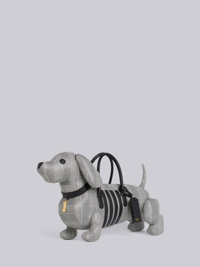 Black and White Calfskin Pebbled Prince of Wales 4-Bar Hector Bag 3