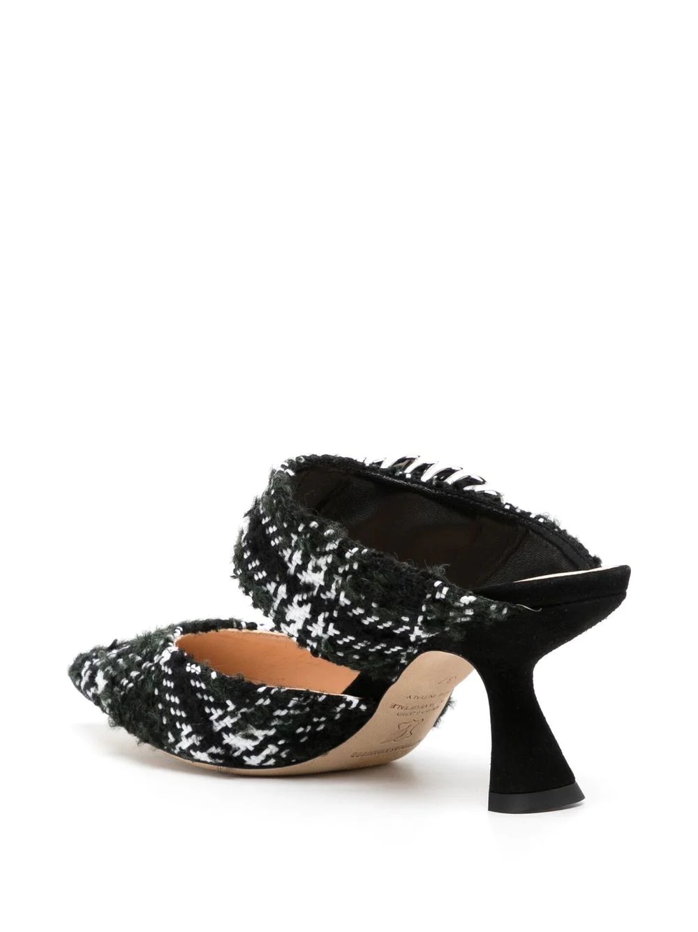 Monstera wool 70mm mules - 3