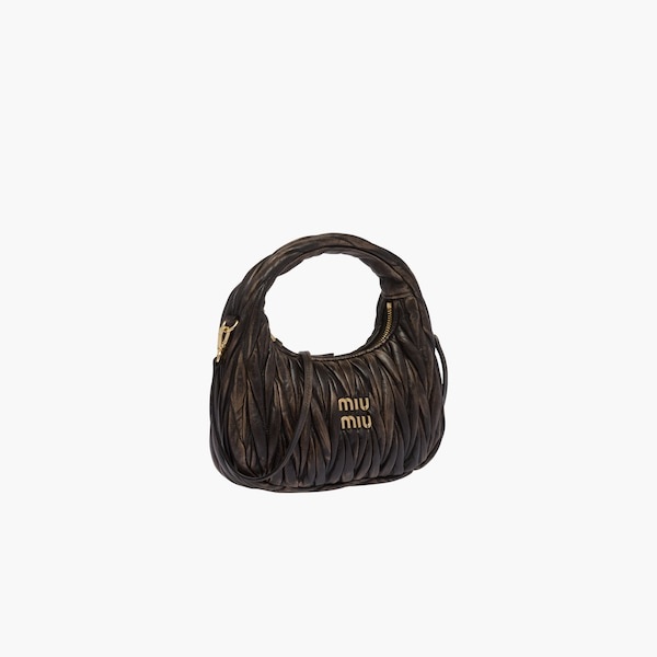 Miu Wander matelassé nappa leather mini hobo bag - 6