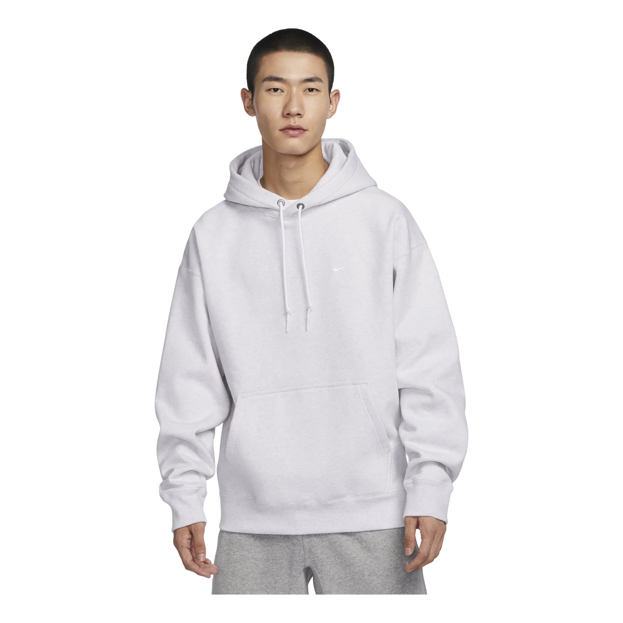 Nike Solo Swoosh Fleece Pullover Hoodie 'White' DX1356-051 - 1