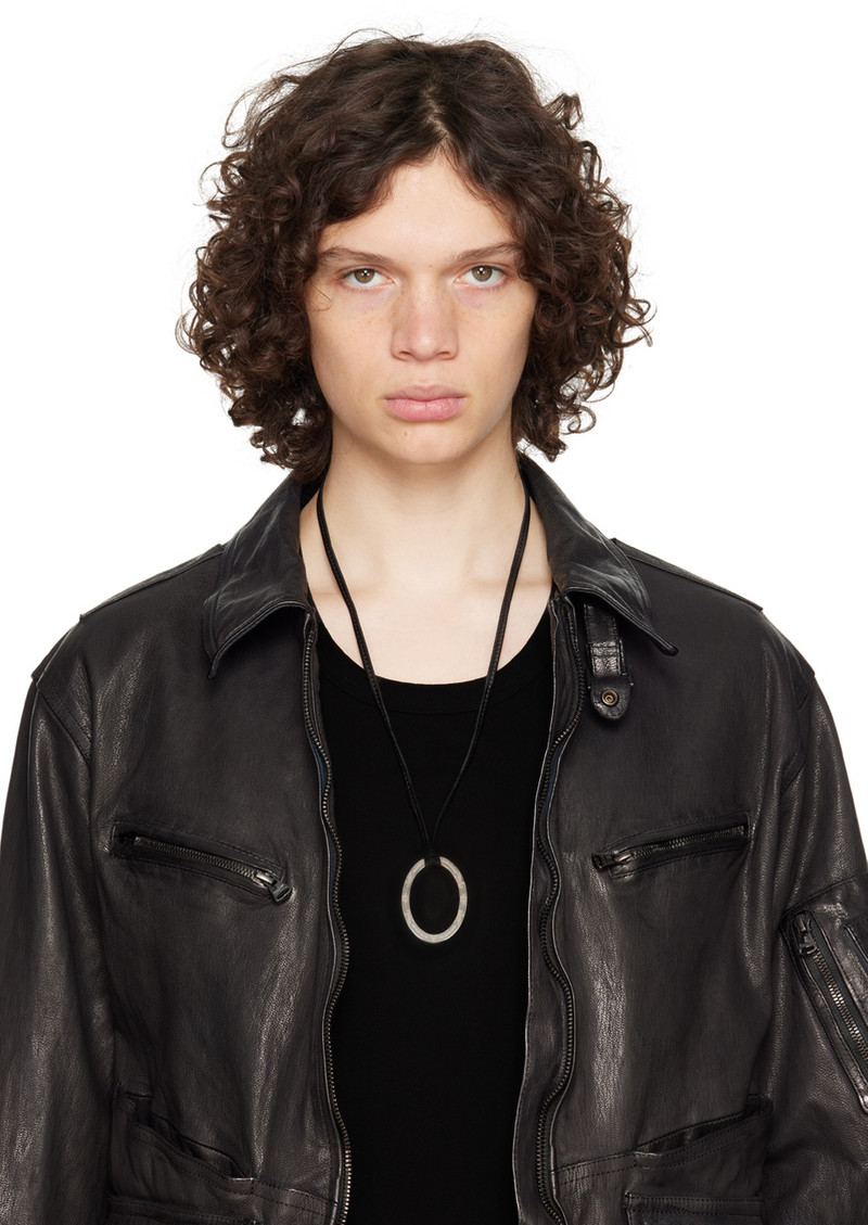 The Letters Black Western Oval Necklace outlook