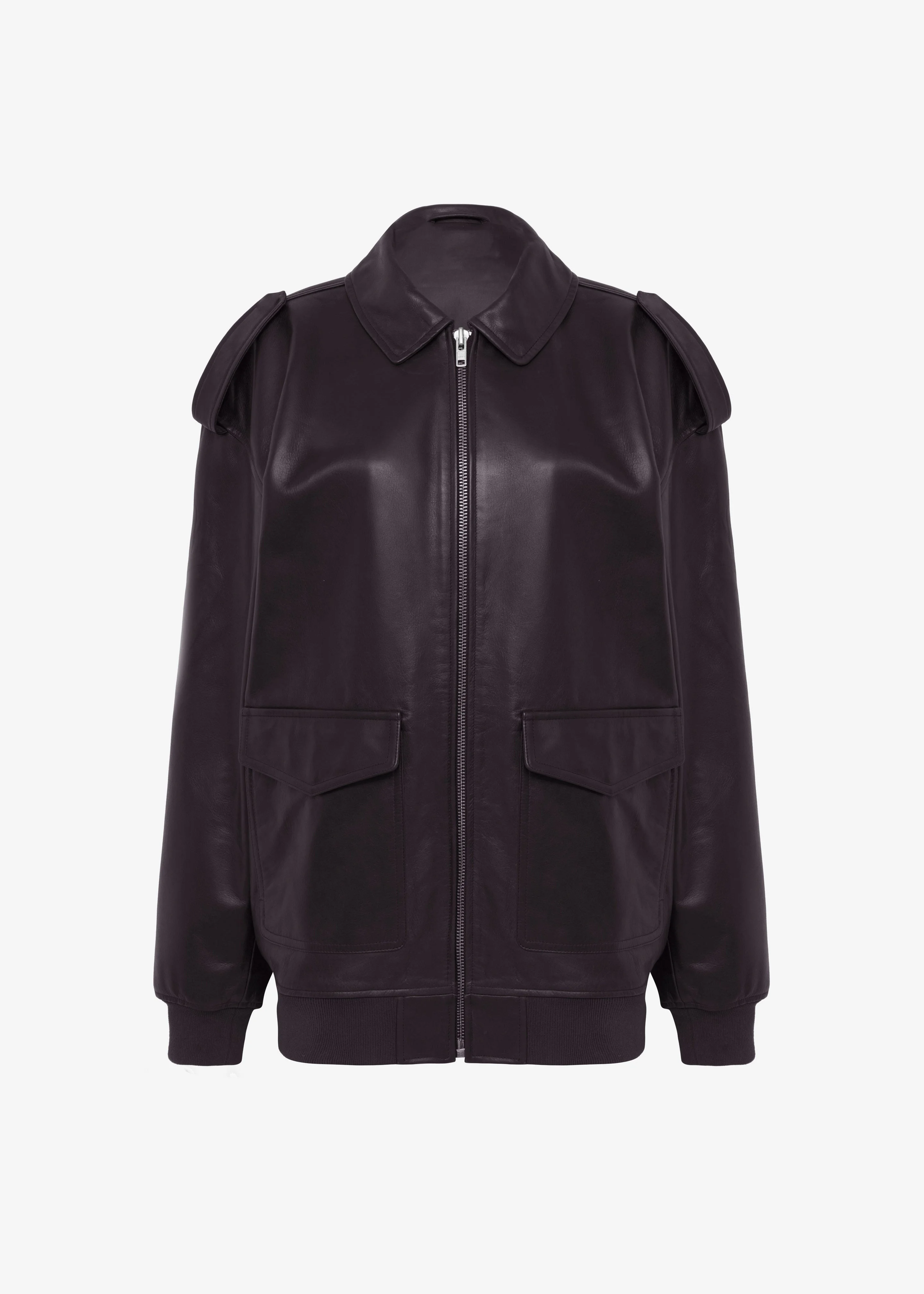 Viper Leather Jacket - Dark Plum - 1