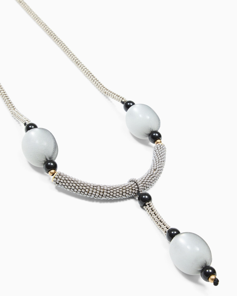 GIORGIO ARMANI NECKLACE WITH BRASS, RESIN AND GLASS PENDANTS outlook