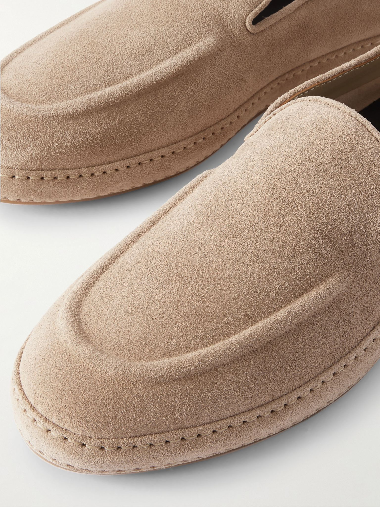 Suede Loafers Beige - 5