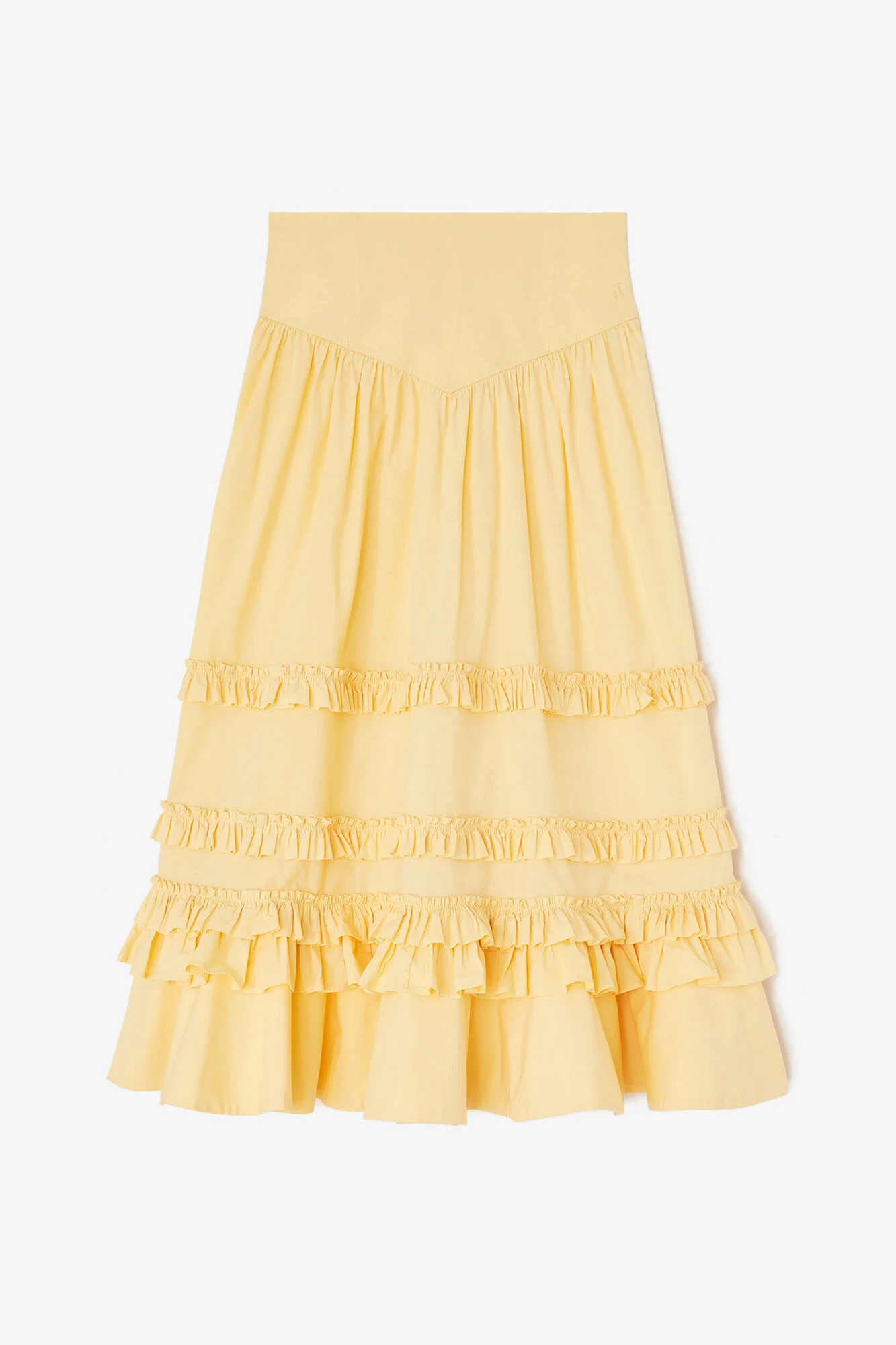 SKIRT IN YELLOW COTTON - 1