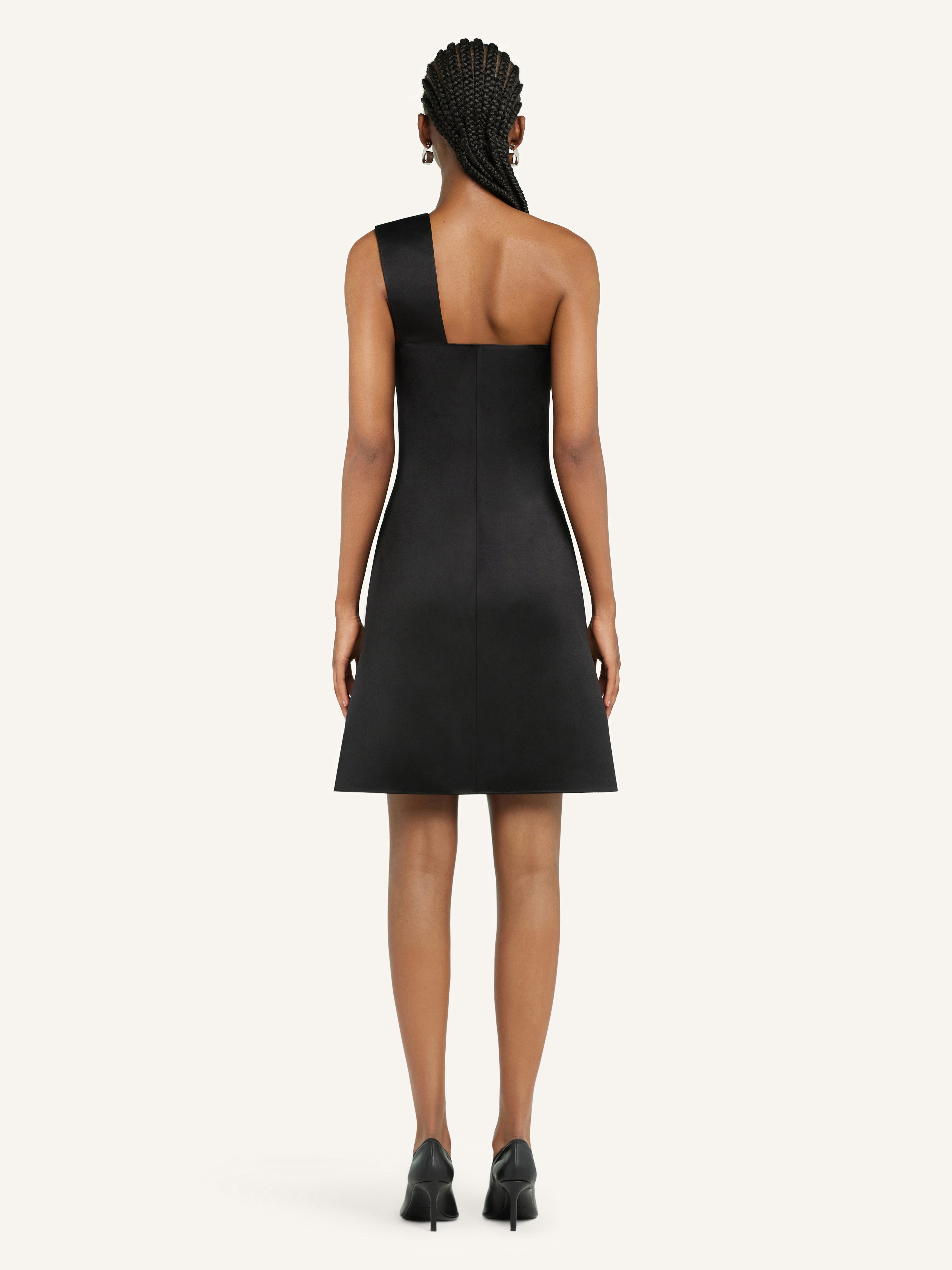 SHORT CUT-OUT SATIN DRESS - 4