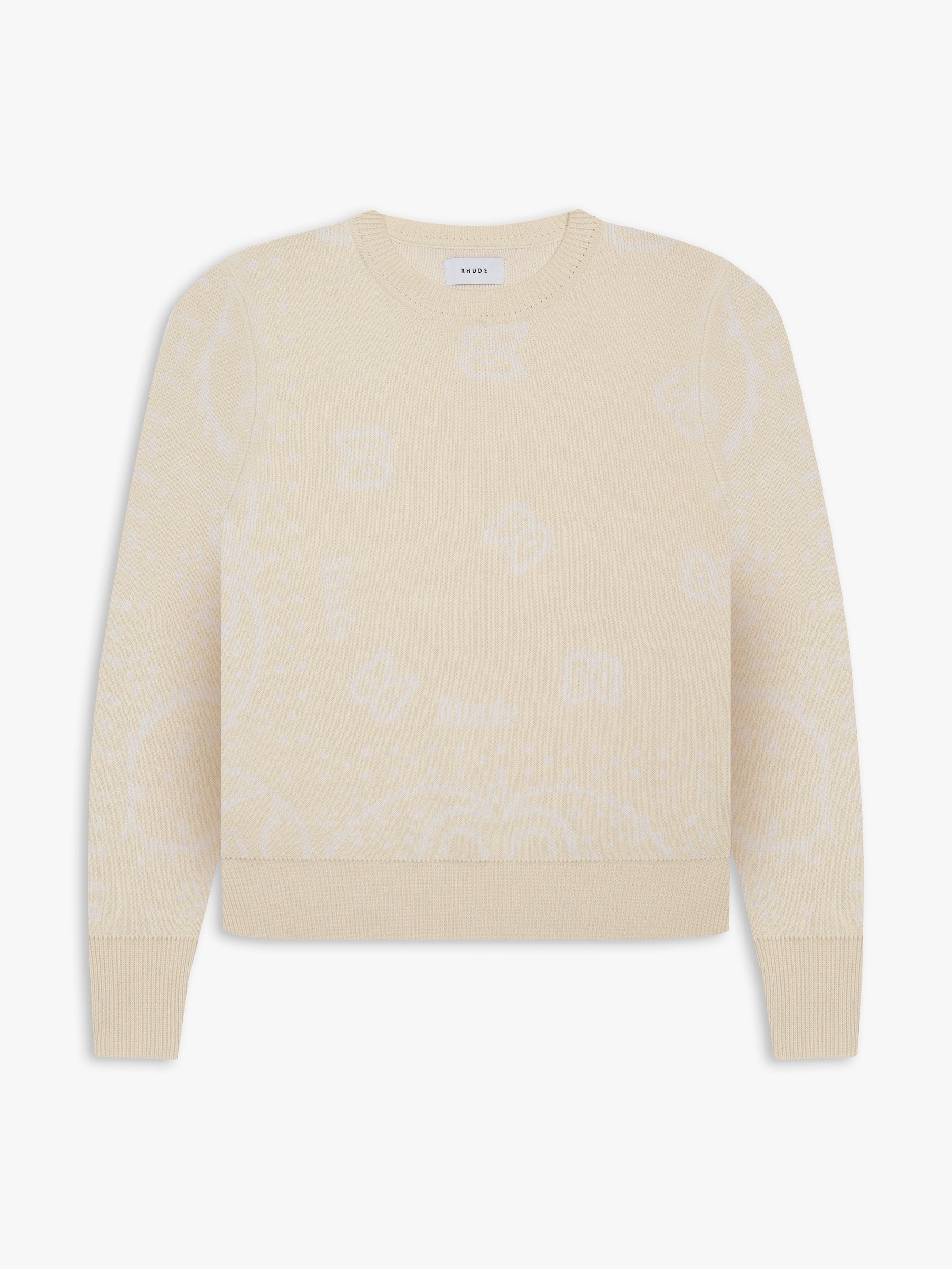 BANDANA CASHMERE CREWNECK - 1