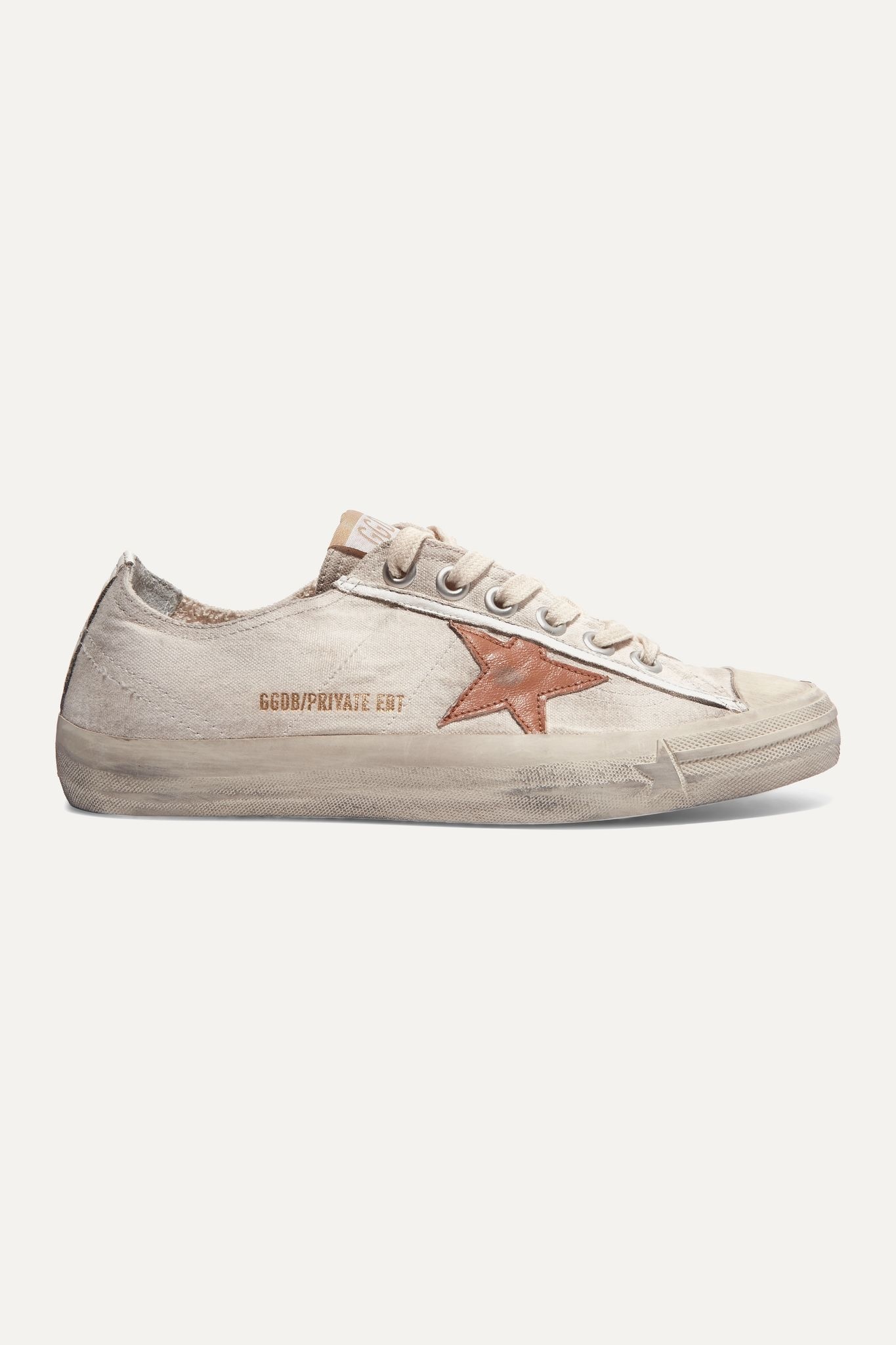 V-Star distressed recycled canvas and leather sneakers - 1