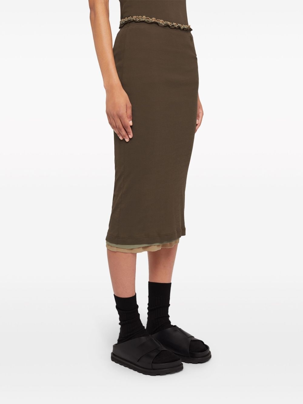 layered cotton midi skirt - 5