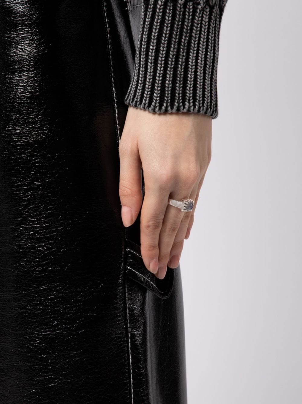 Baby Clawn moon stone ring - 2