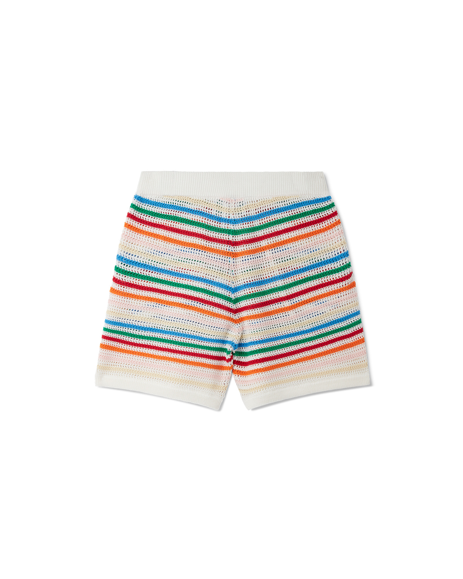 Rainbow Stripe Crochet Shorts - 2