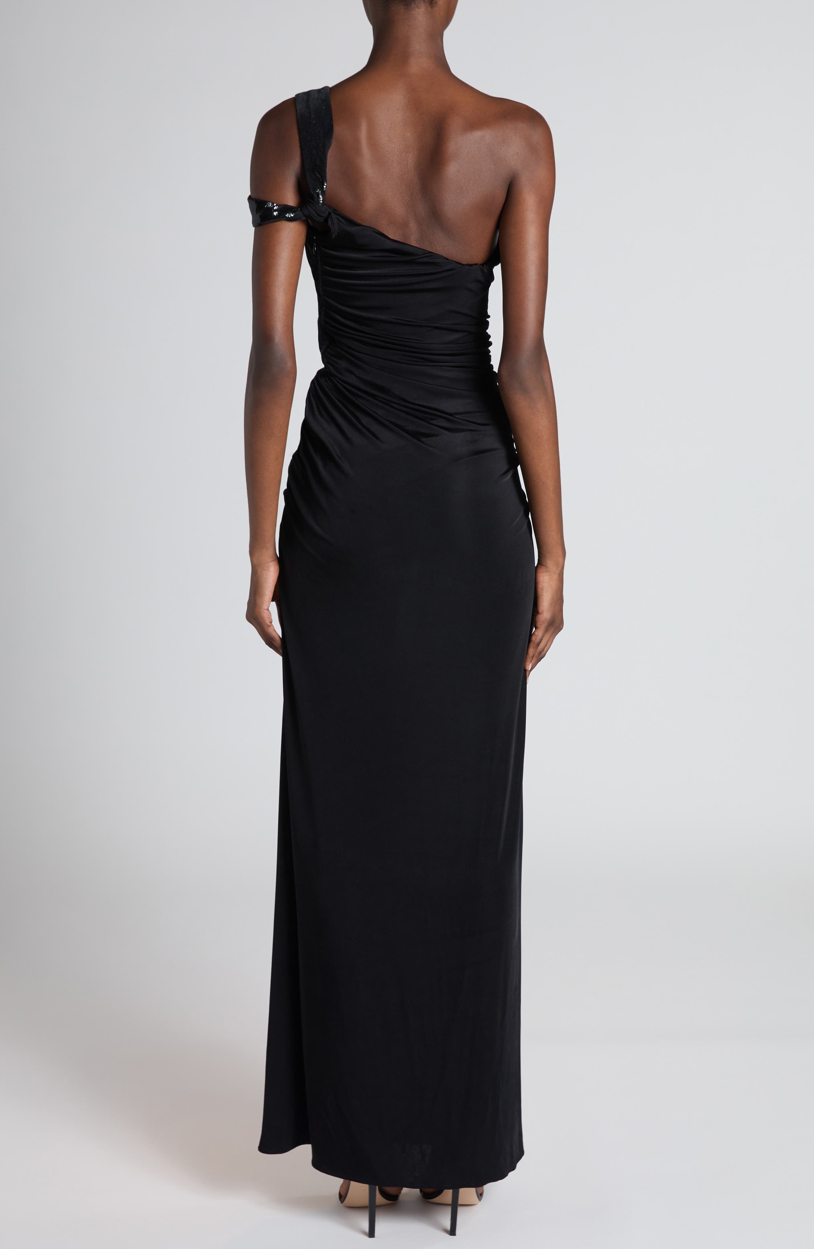 TOM FORD Sequin Strap Jersey Gown in Black at Nordstrom - 2