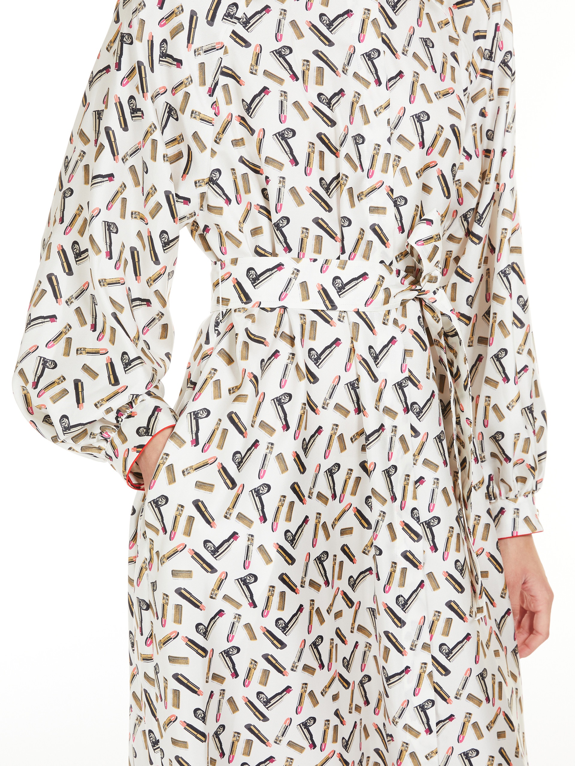 【関税＆送料込み】Max Mara Printed Silk Shirt Dress Printed silk shirt dress, navy | 