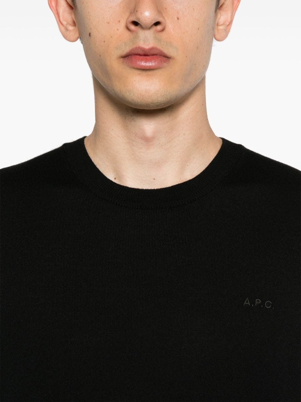 logo-embroidered wool jumper - 5
