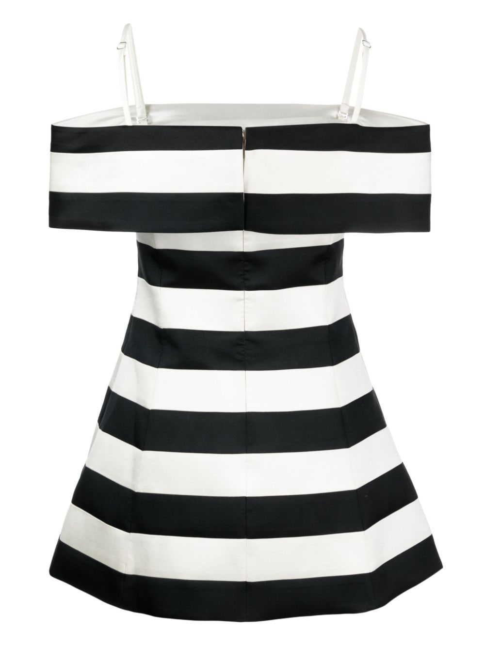 off-shoulder silk-wool minidress - 2