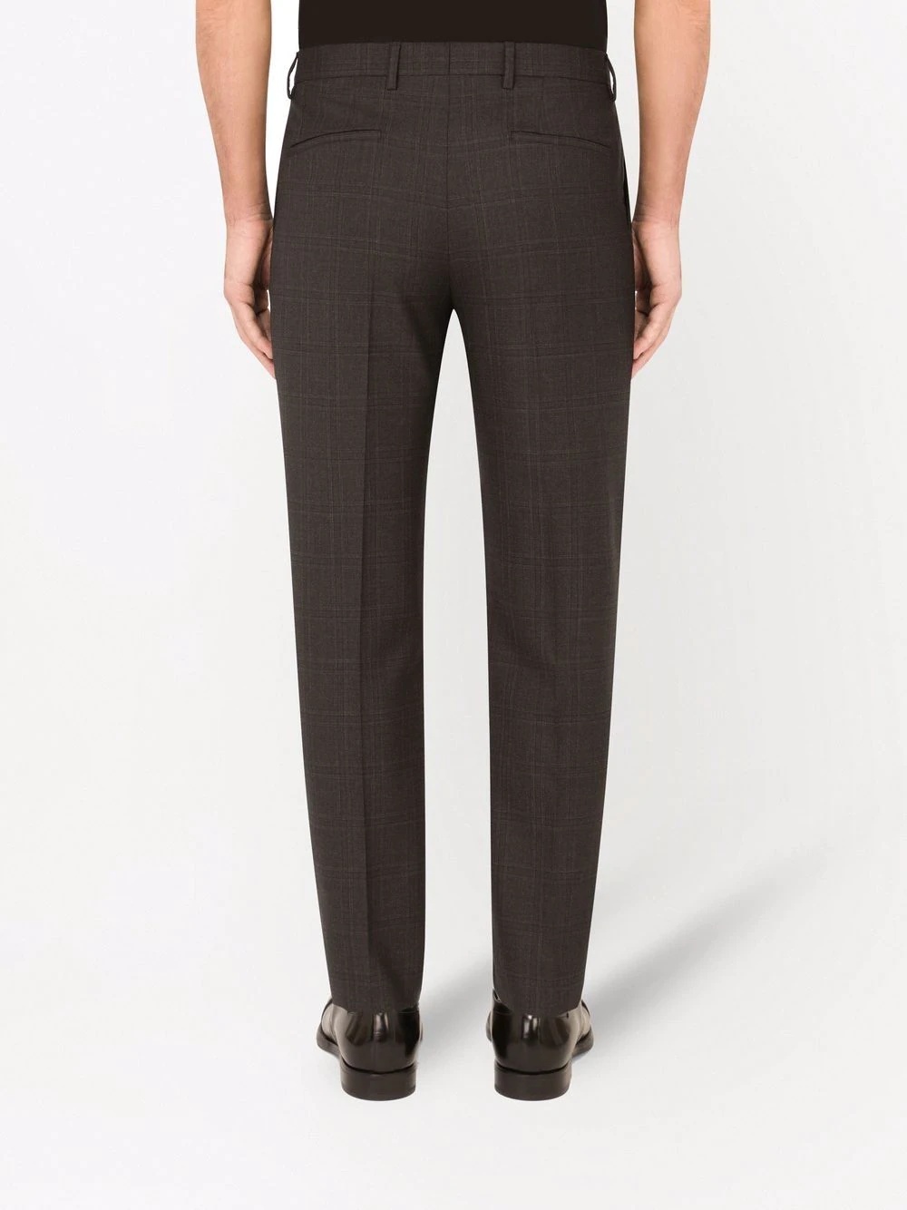 tailored wool check trousers - 4