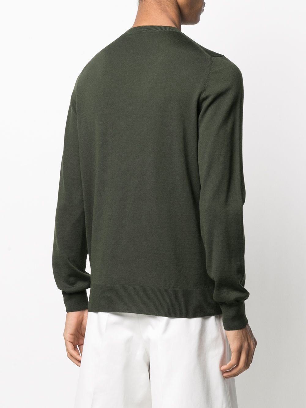 embroidered-badge crew neck jumper - 4