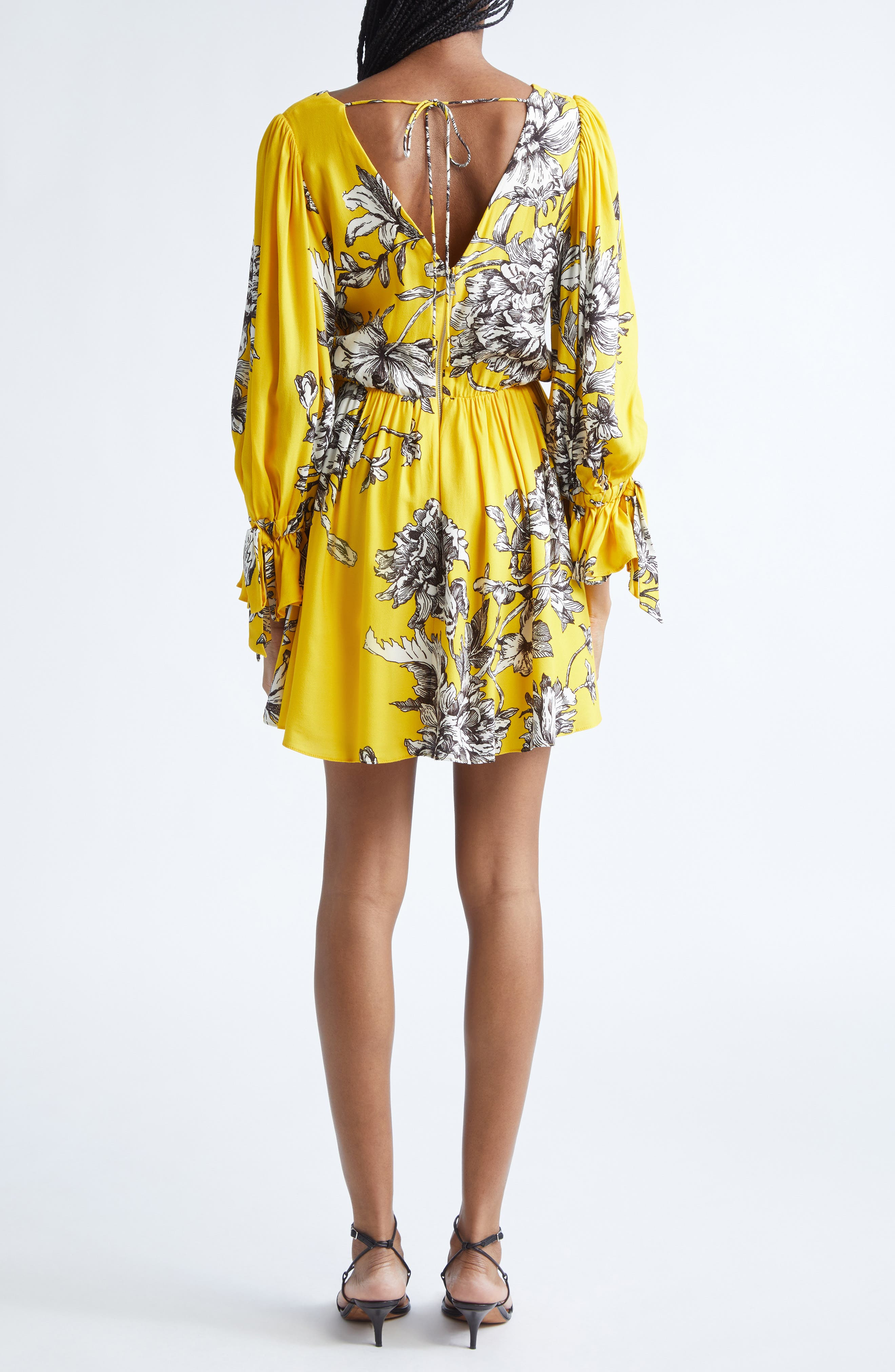 Alice + Olivia Clarissa Floral Long Sleeve Minidress in Blooming Wild Golden Hour at Nordstrom - 2