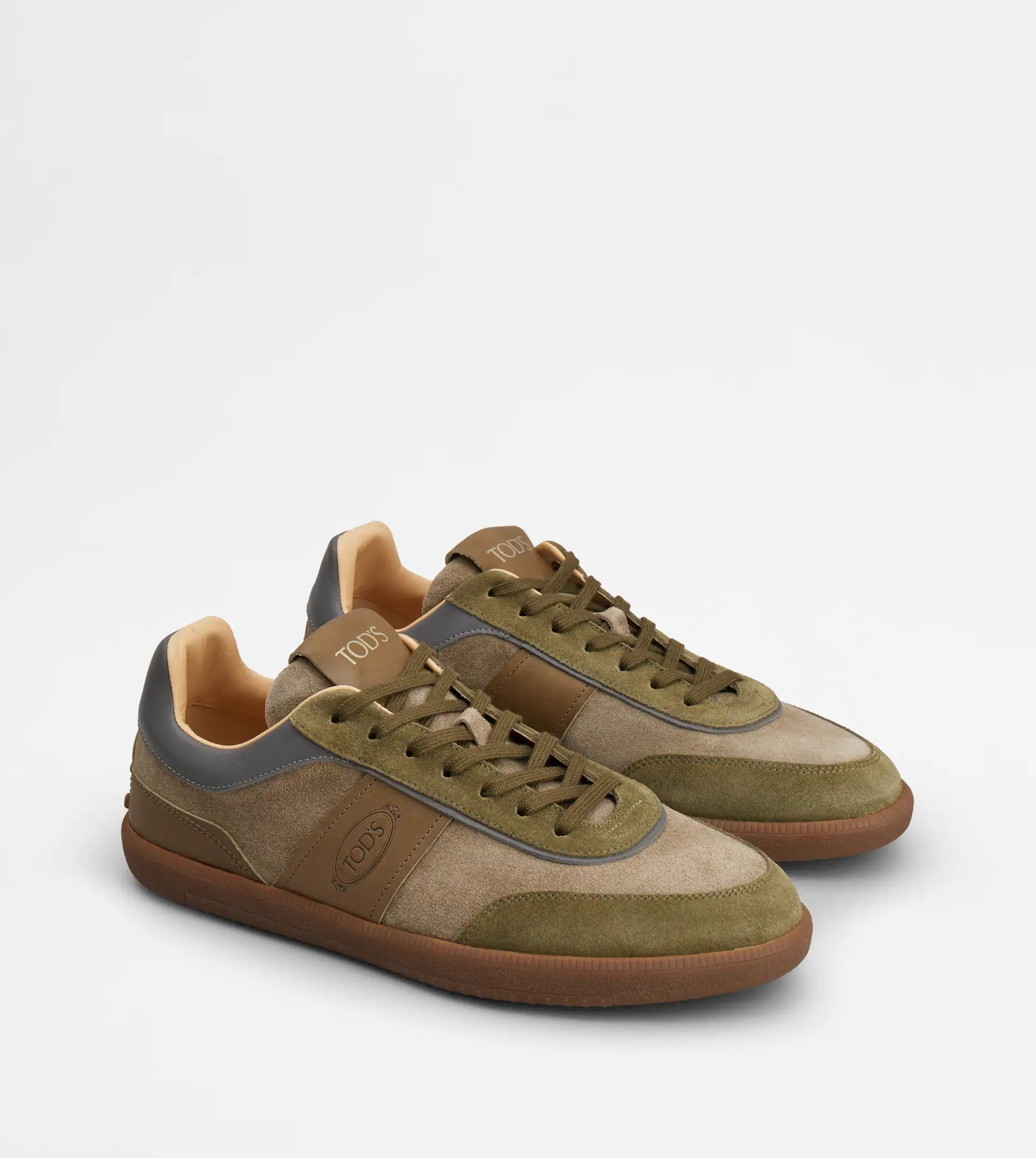 TOD'S TABS SNEAKERS IN SUEDE - GREEN, BROWN - 4