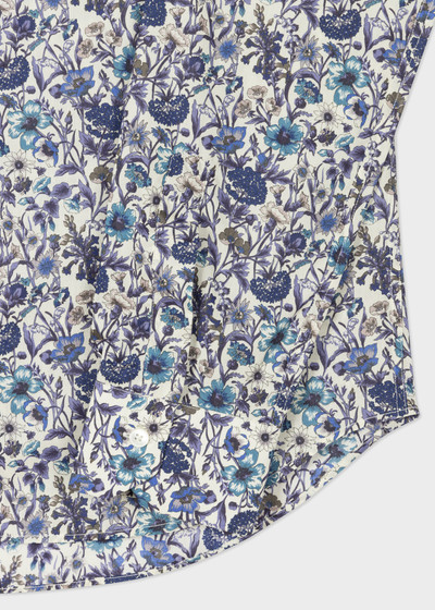 Paul Smith Blue and White 'Liberty Floral' Print Shirt outlook
