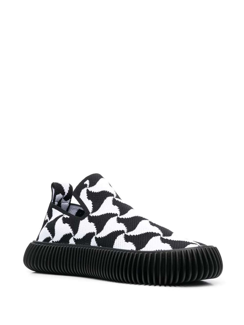 geometric-weave slip-on sneakers - 2