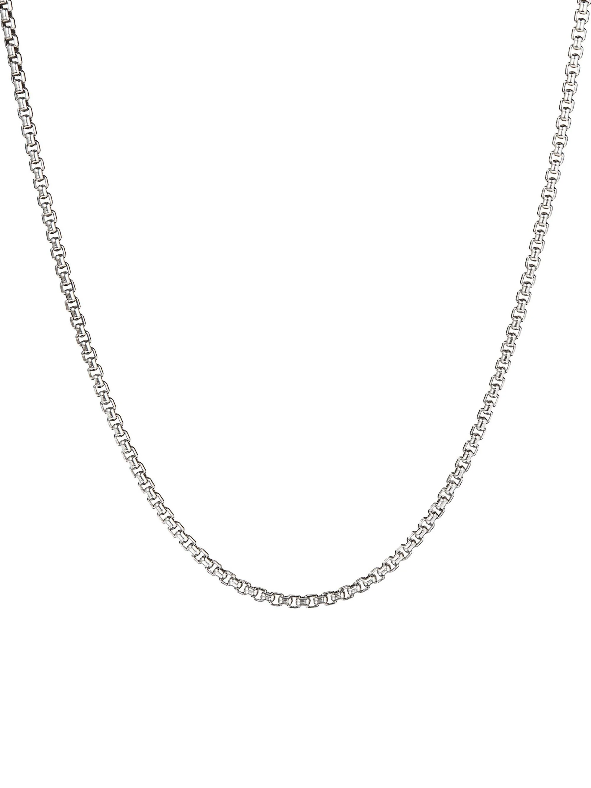 Women's Sterling Silver Box Link Necklace - Silver - 1