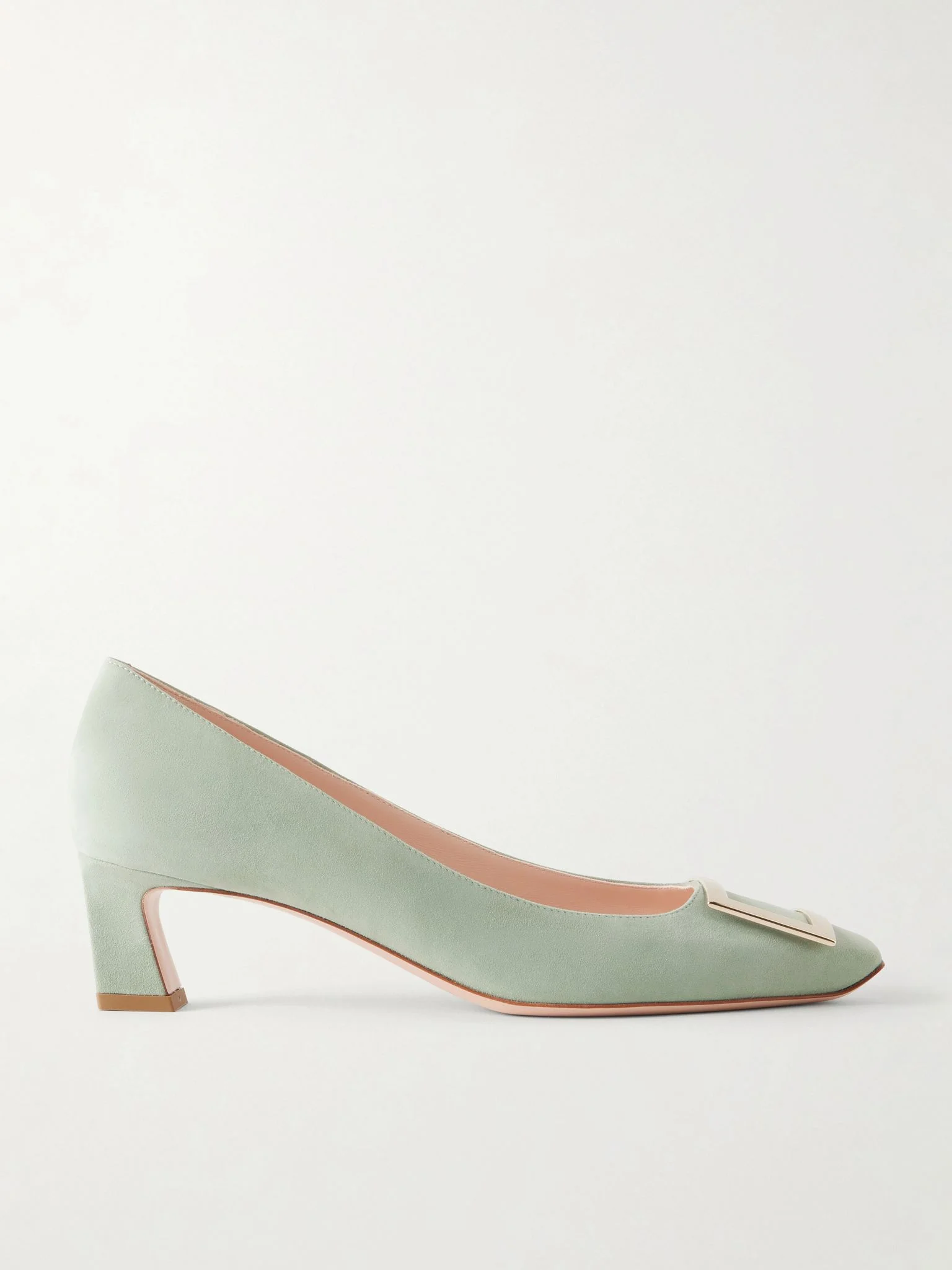 Belle Vivier Trompette 45 suede pumps Mint - 1