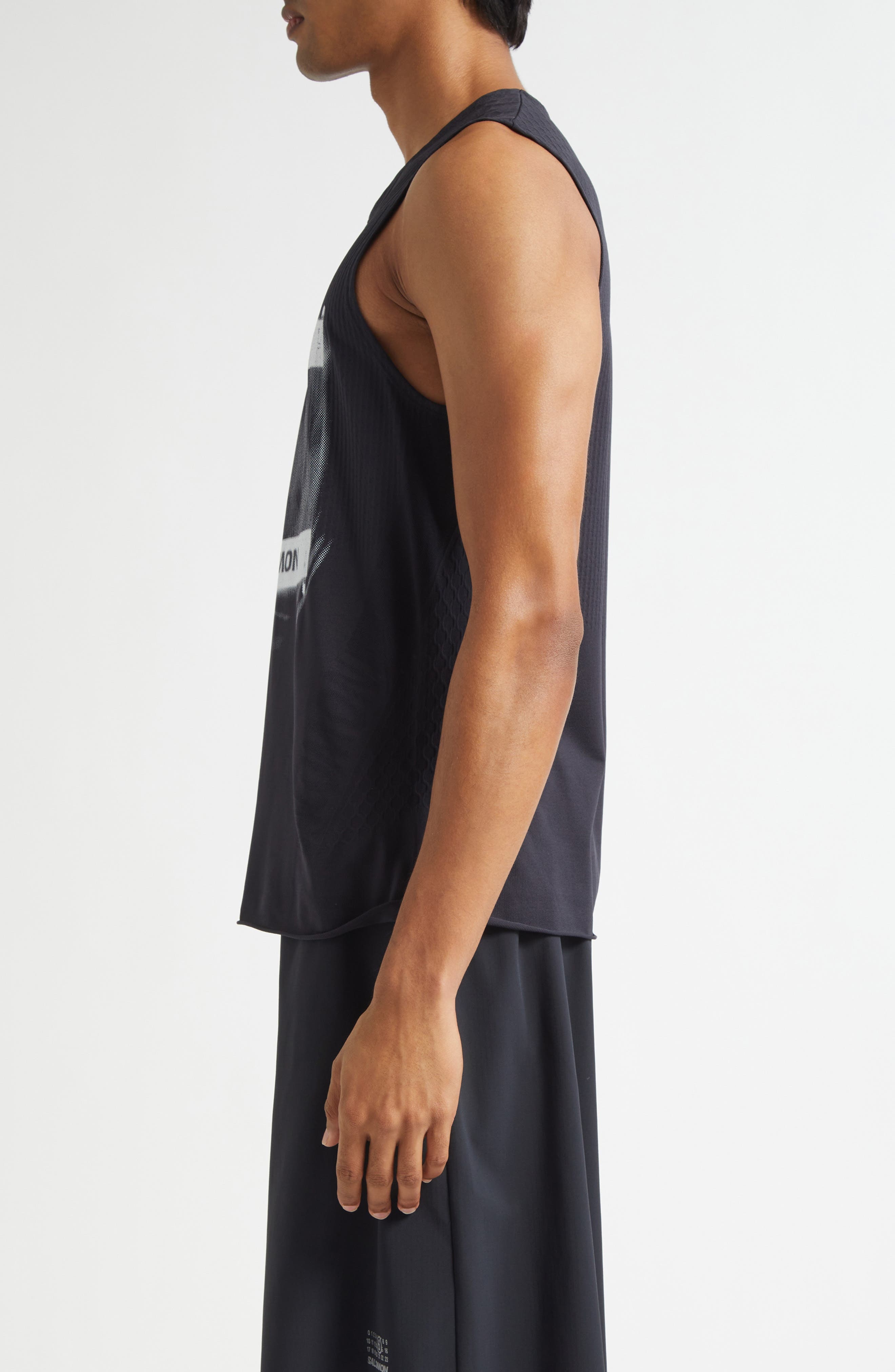 MM6 Maison Margiela x Salomon Numeric Logo Performance Tank in Deep Black at Nordstrom - 4