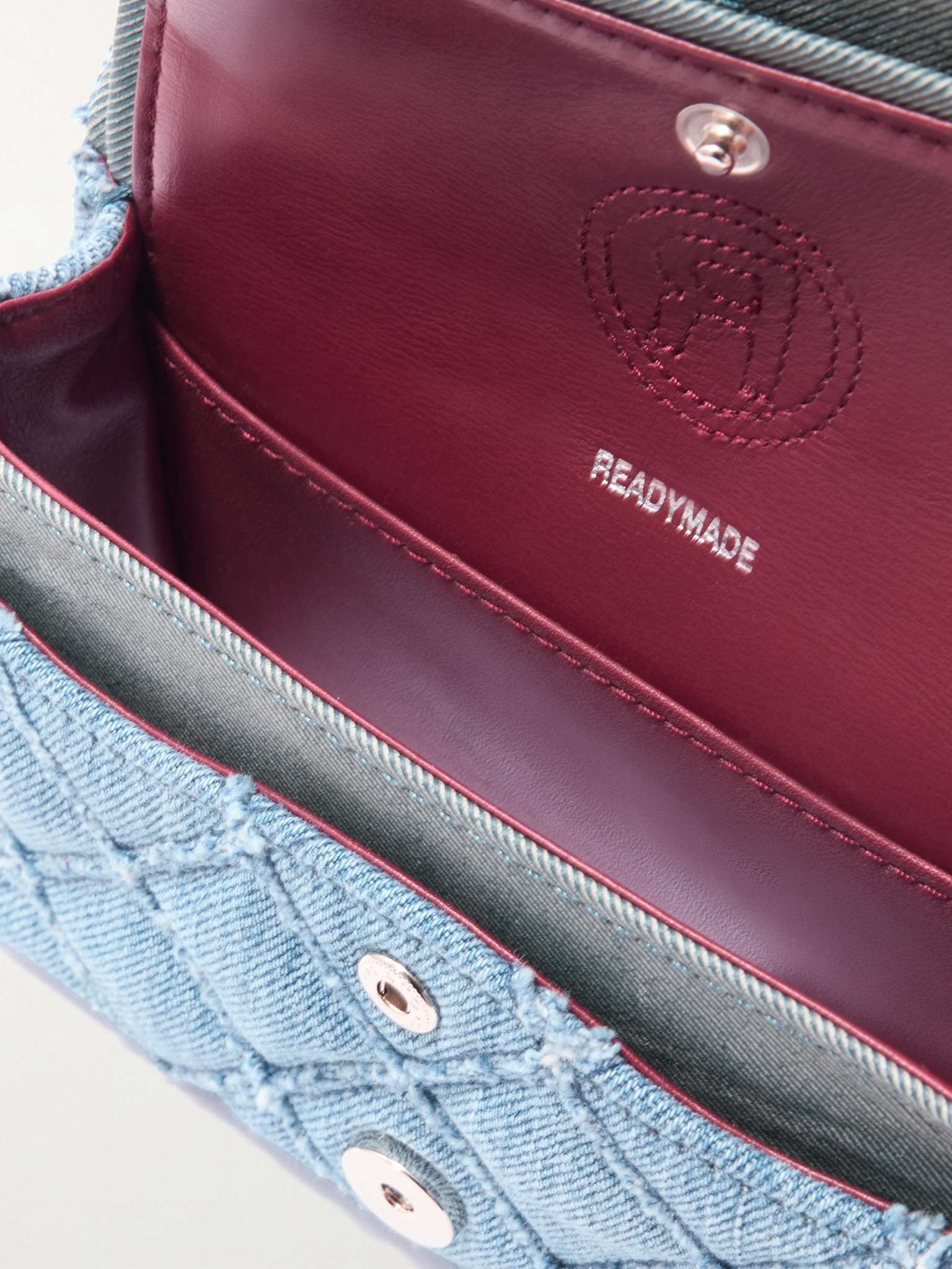 Rhombus Nano Quilted Denim Messenger Bag - 5