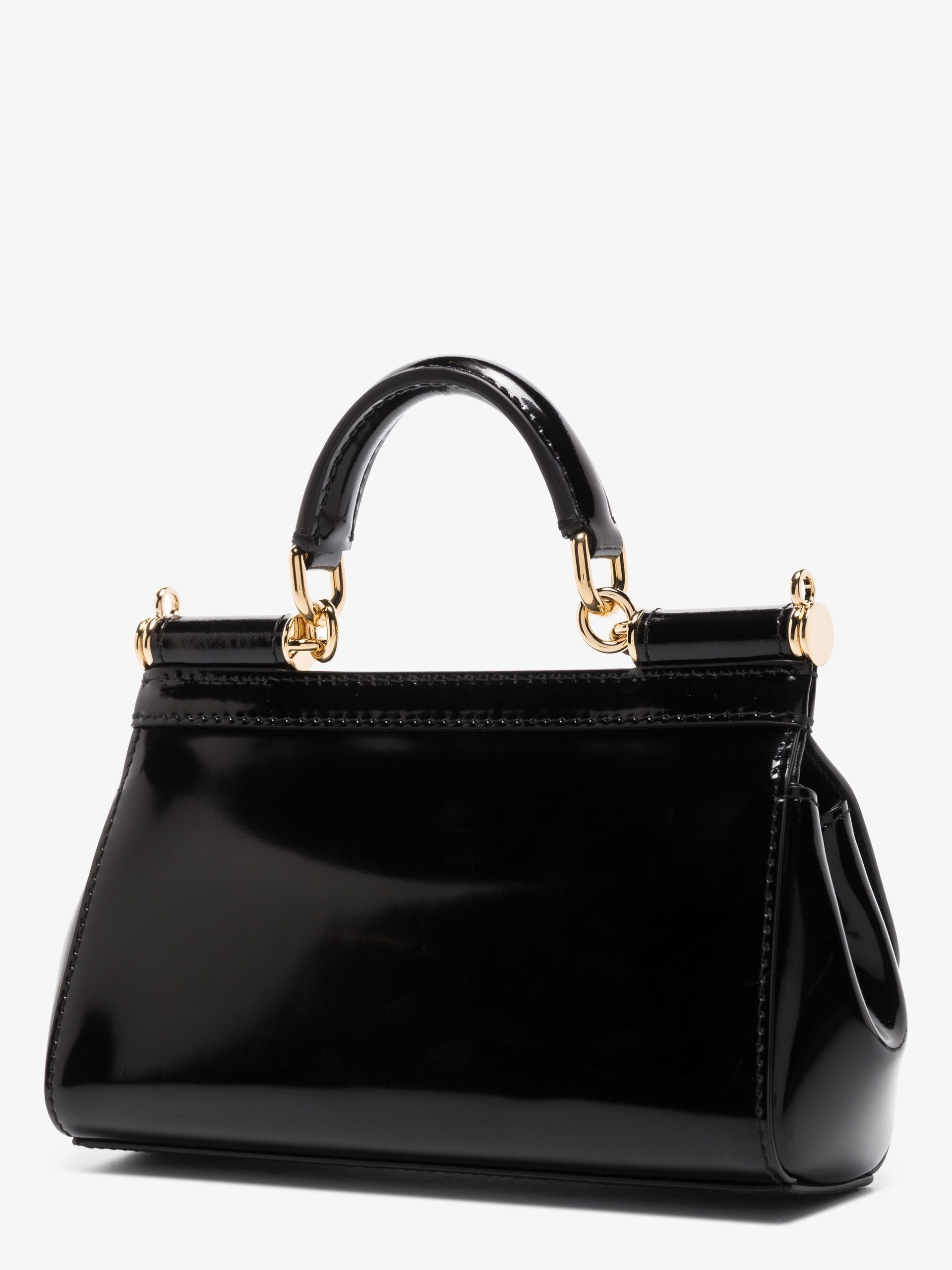 Black Sicily Small Patent Leather Cross Body Bag - 3