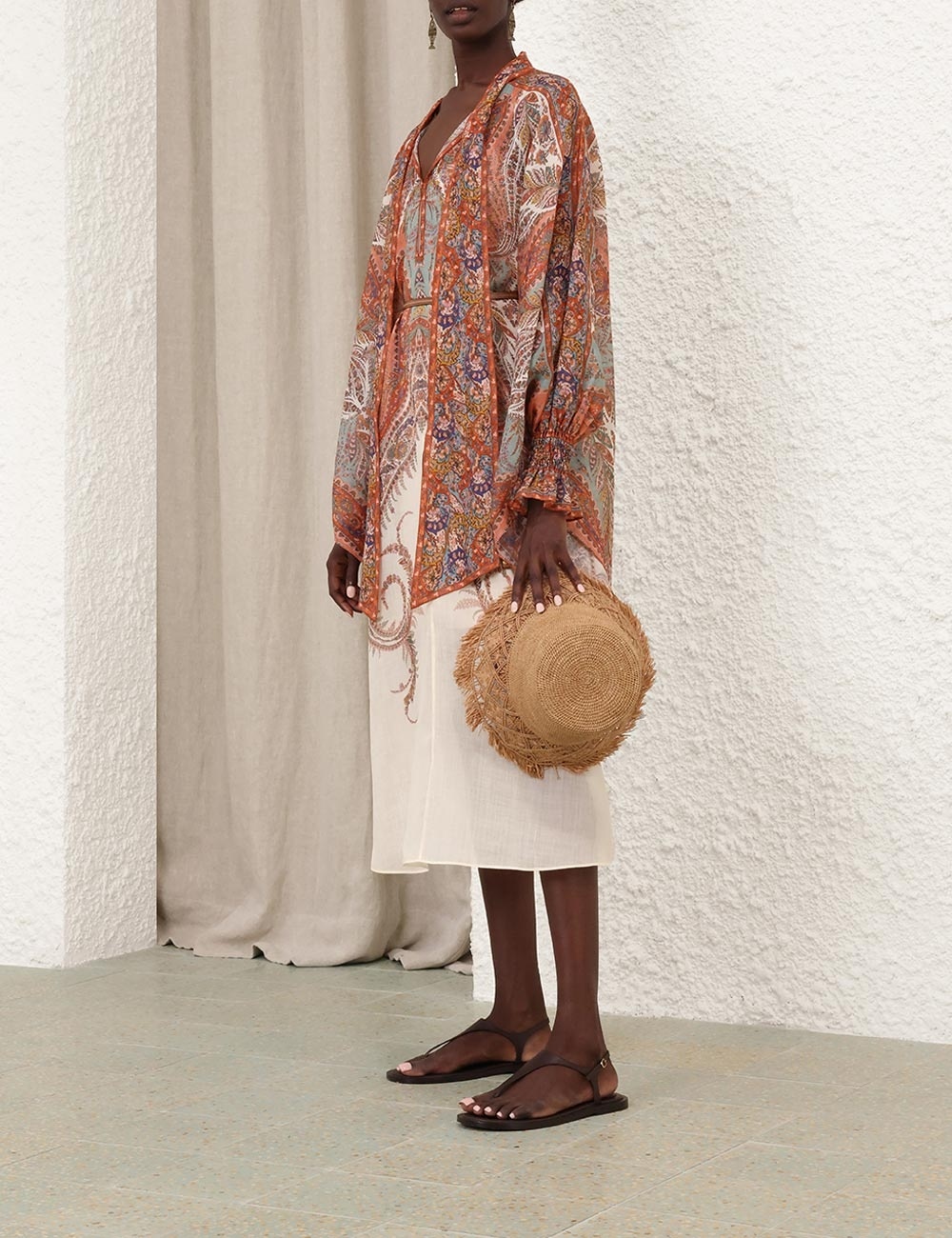 【Zimmermann】RHIANNON TIE NECK MIDI DRESS タイネック ミディ RHIANNON TIE NECK MIDI DRESS - Planet Bardot
