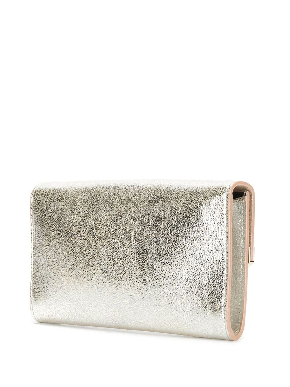 champagne Emmie leather clutch bag - 3