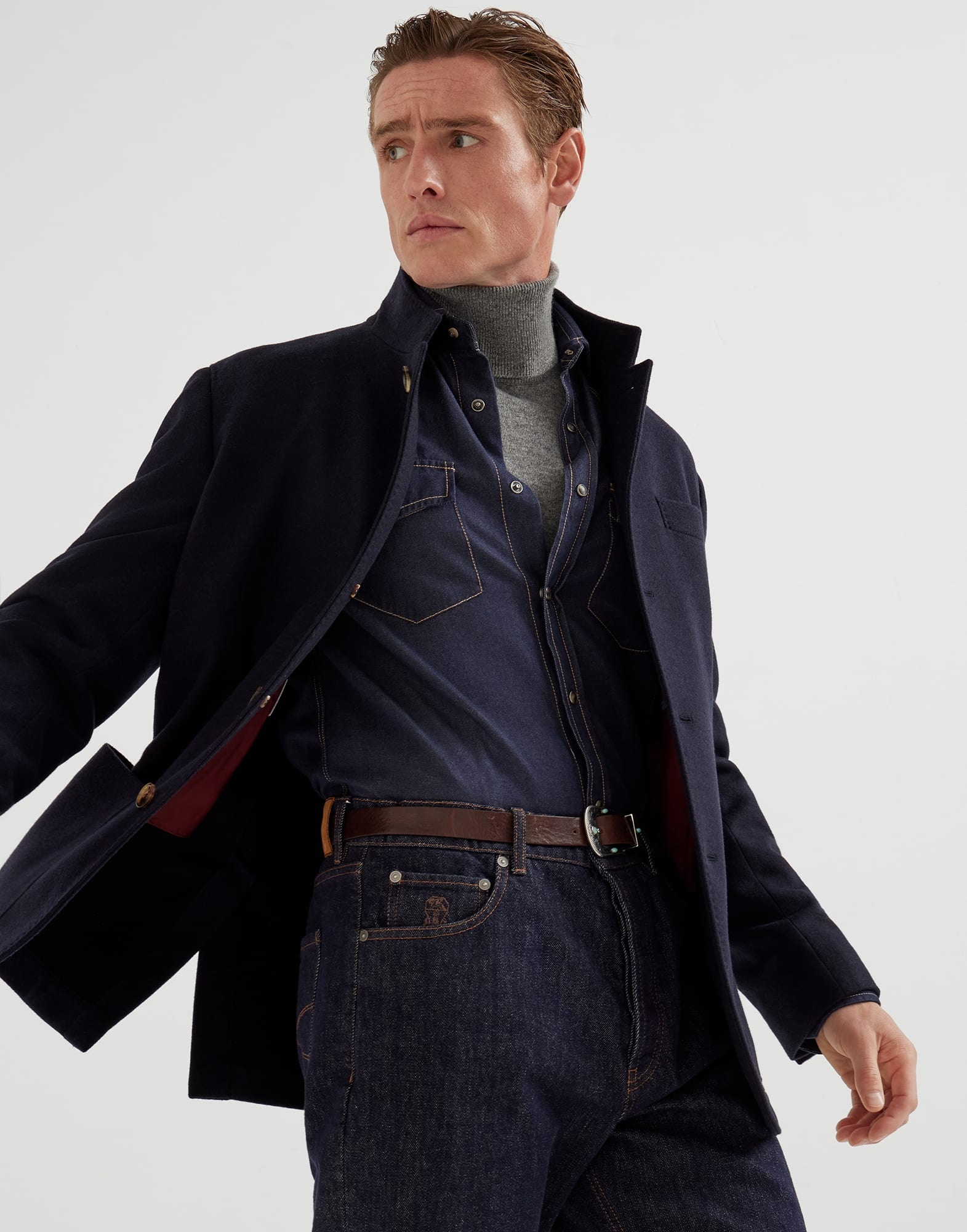 Lightweight water-resistant cashmere outerwear blazer - 4