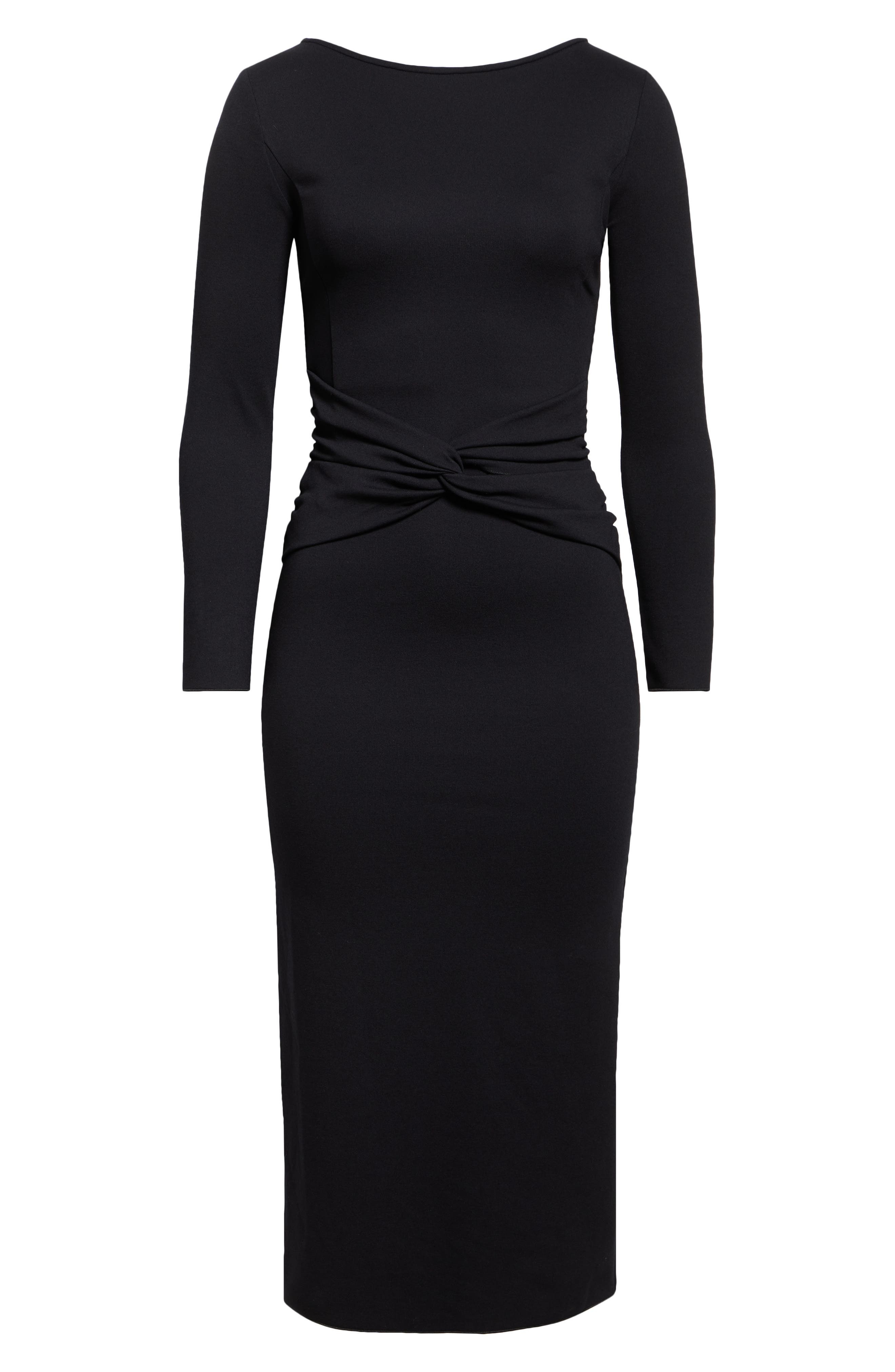 Emporio Armani Punto Milano Long Sleeve Jersey Dress in Black at Nordstrom - 5