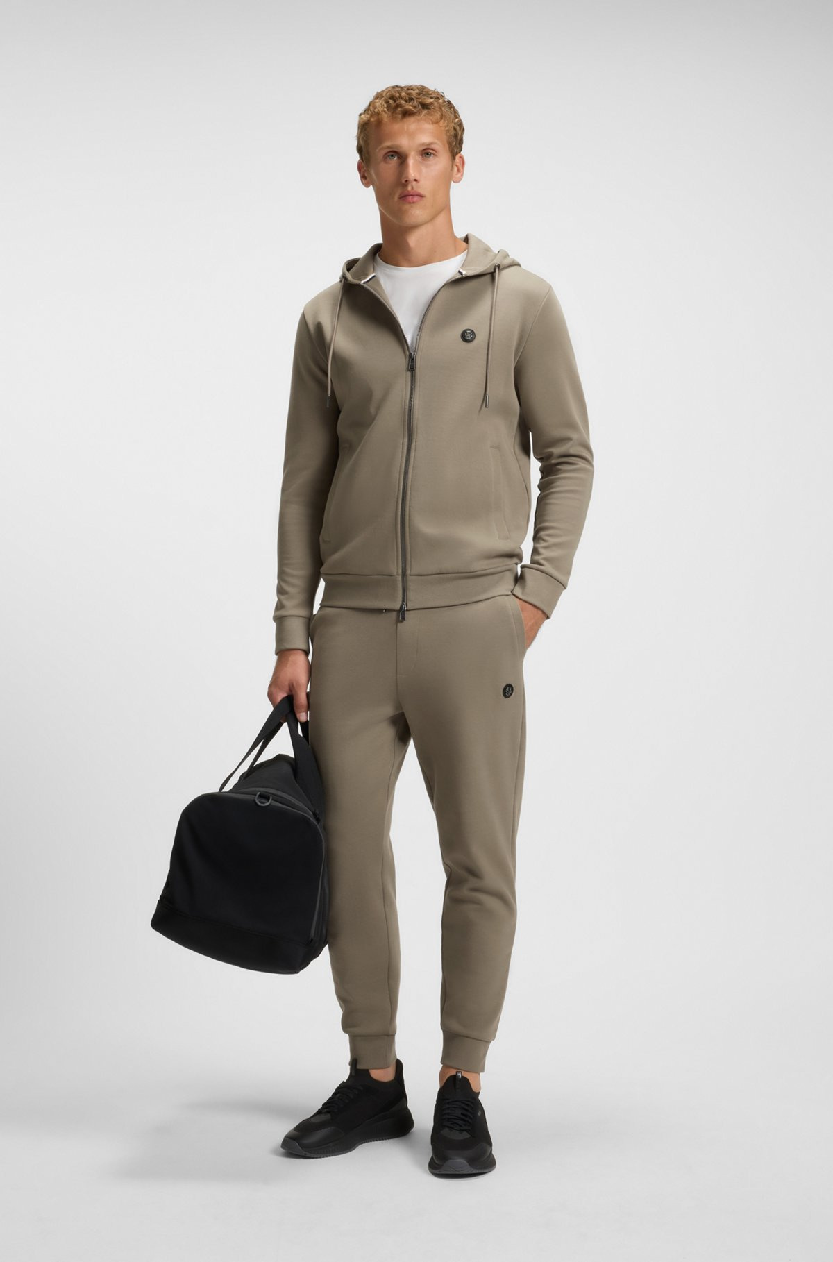 ZIP-UP HOODIE WITH DOUBLE B MONOGRAM - 4