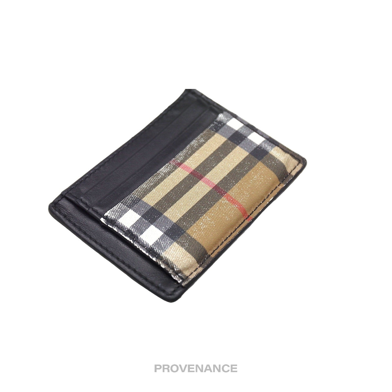 Burberry Burberry Money Clip Card Wallet Nova Check Black