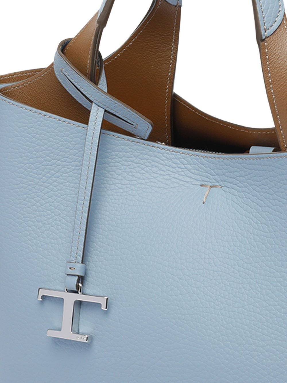 T-logo leather tote bag - 4