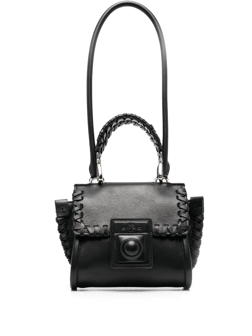 top-stitch leather shoulder bag - 1