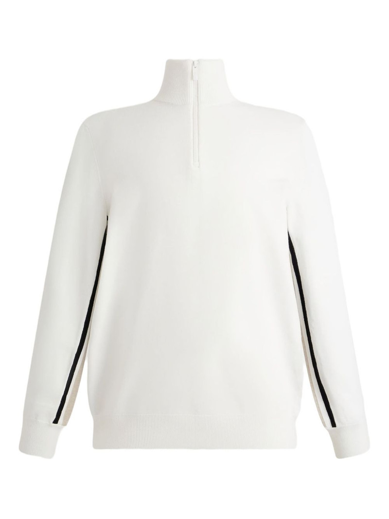 intarsia-striped half-zip sweater 1