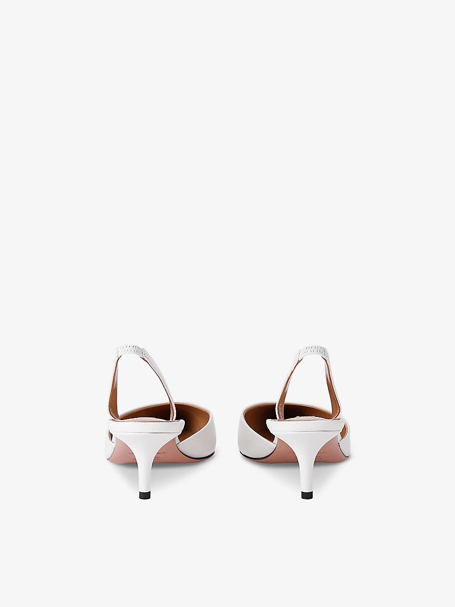 Milanese leather slingback courts - 4