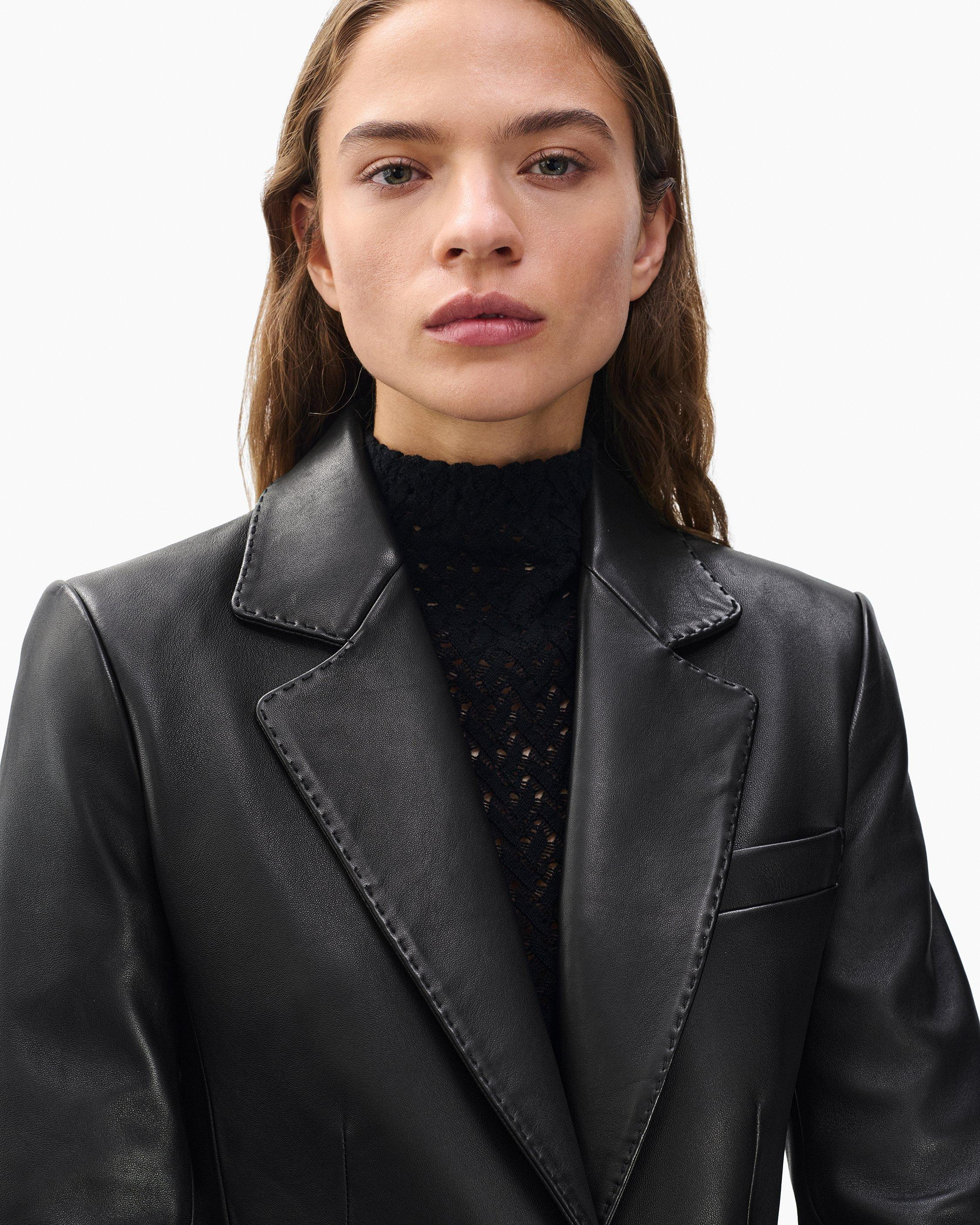 Ash Lamb Leather Blazer - 4